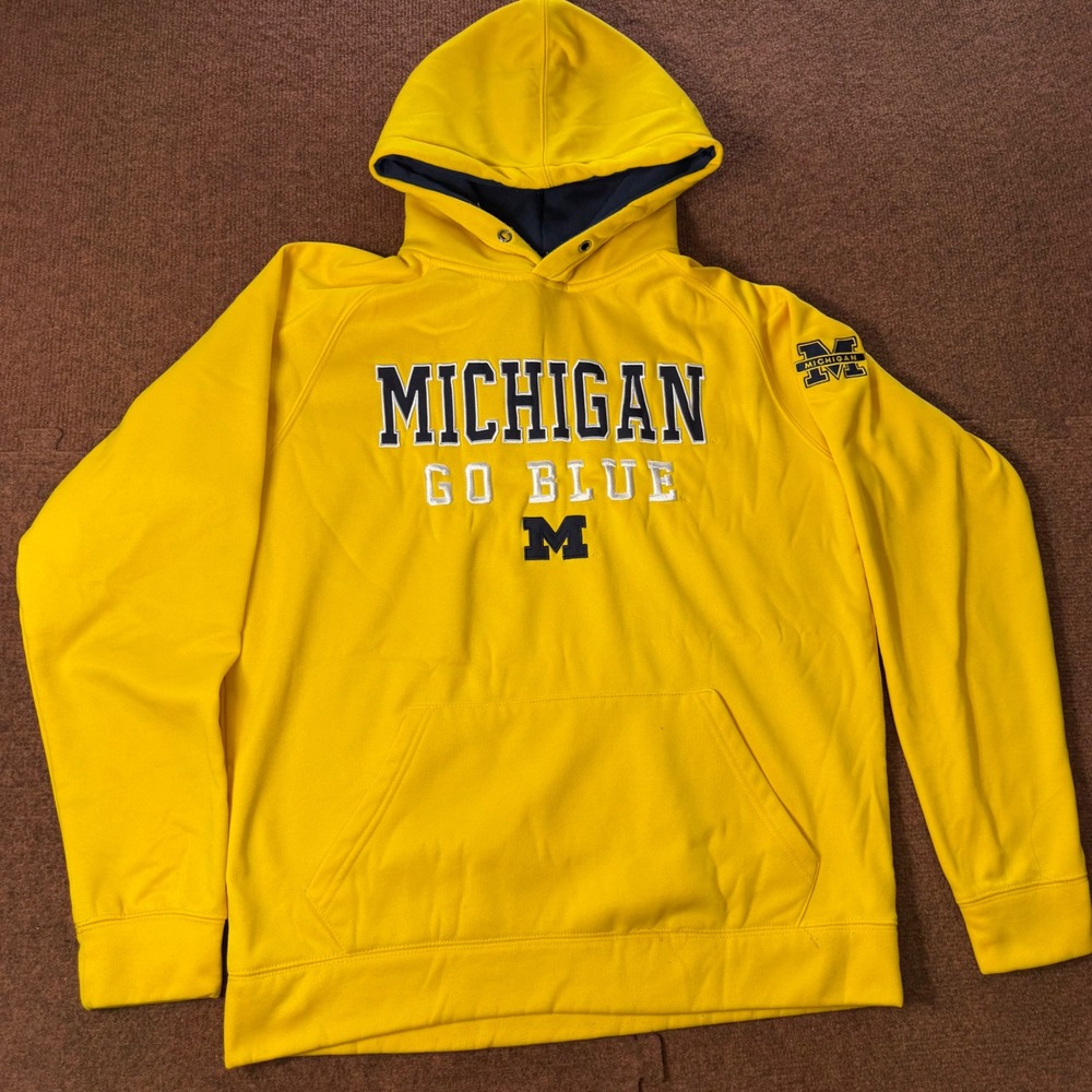 Stadium Athletics Michigan Wolverines‎ Hoodie Yellow Go Blue Mens Large Pullover